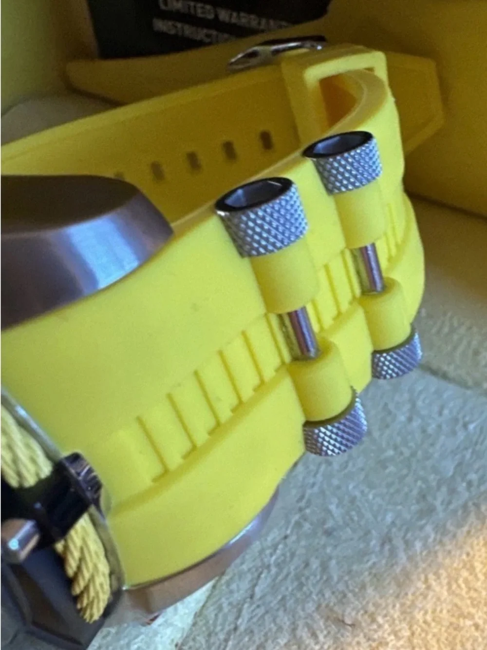 Invicta Yellow and Silver Stainless Steel Watch